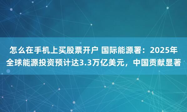 怎么在手机上买股票开户 国际能源署：2025年全球能源投资预计达3.3万亿美元，中国贡献显著