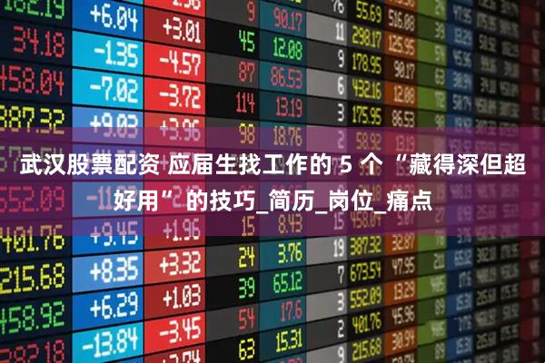 武汉股票配资 应届生找工作的 5 个 “藏得深但超好用” 的技巧_简历_岗位_痛点